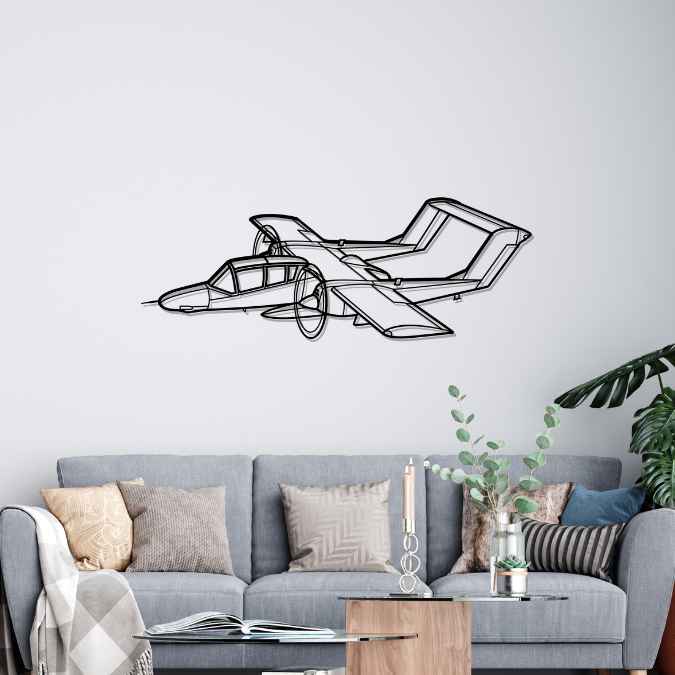 OV-10 Bronco Angle Silhouette Metal Wall Art