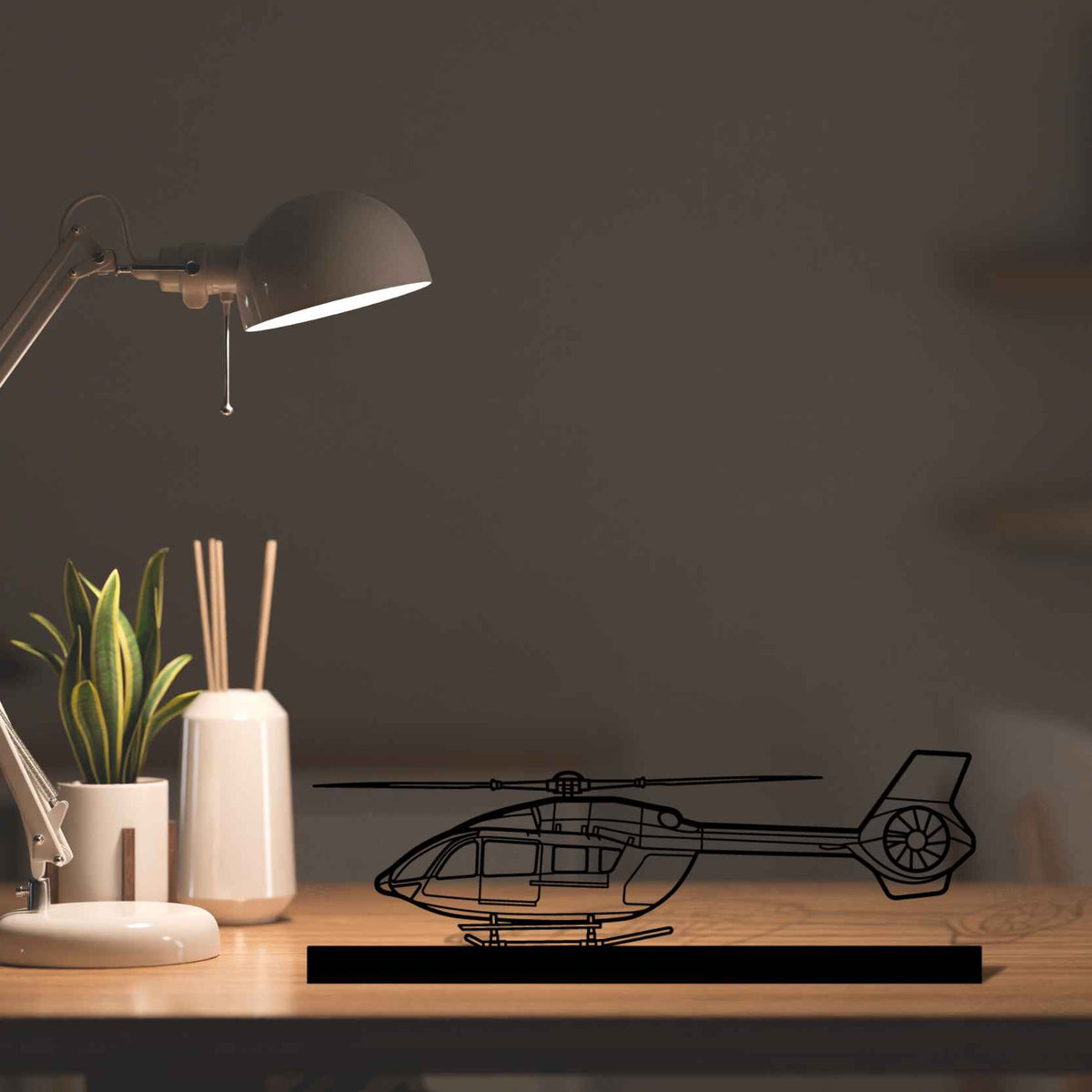 H145 Silhouette Metal Art Stand
