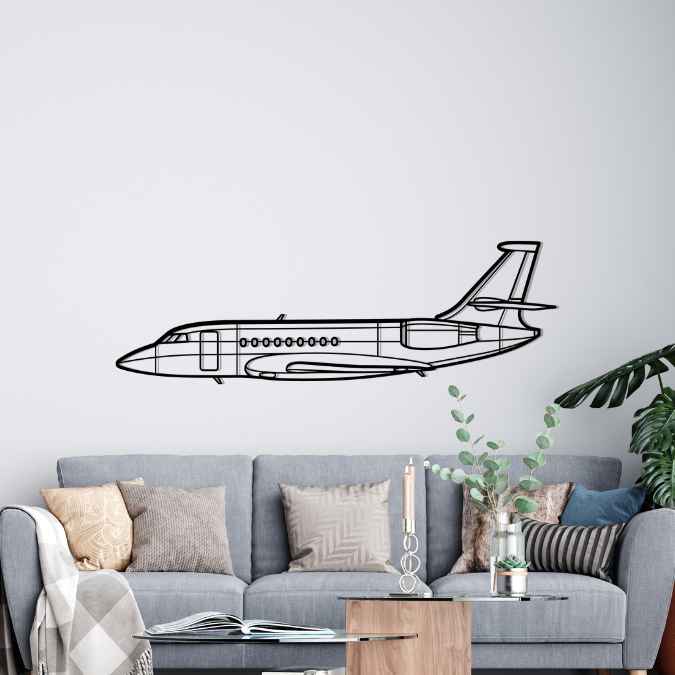 Falcon 2000EX Silhouette Metal Wall Art