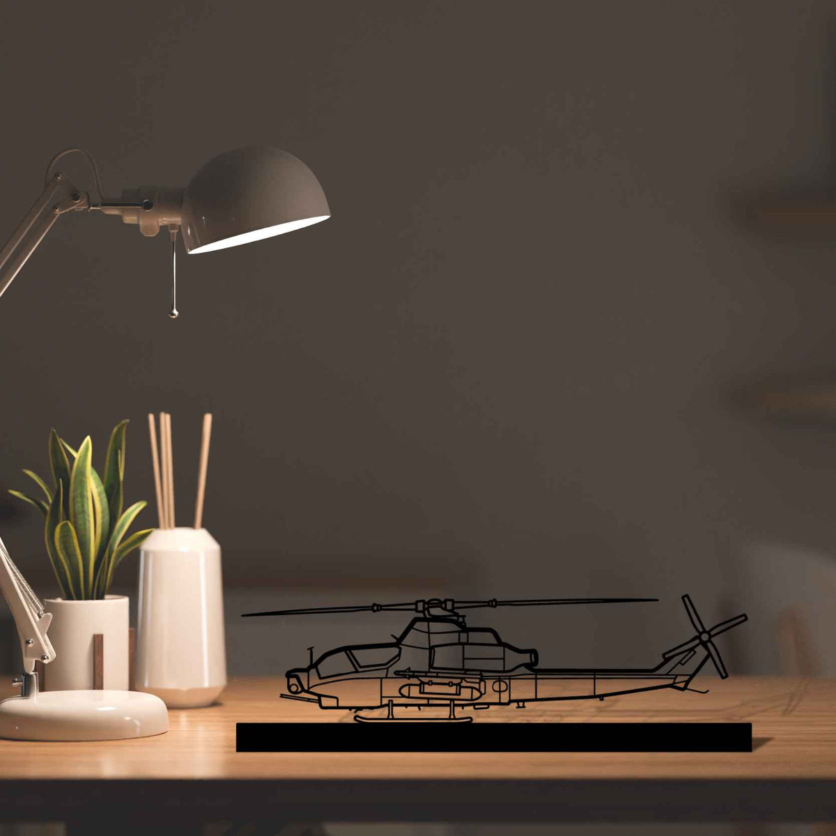 AH-1Z Viper Silhouette Metal Art Stand