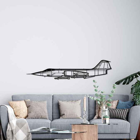 F-104S Starfighter Silhouette Metal Wall Art