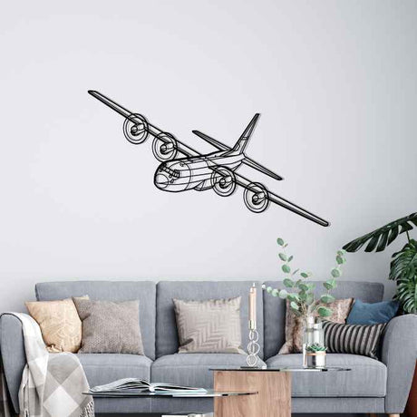 C-130H2 Angle Silhouette Metal Wall Art