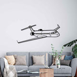 CRJ700 Angle Silhouette Metal Wall Art