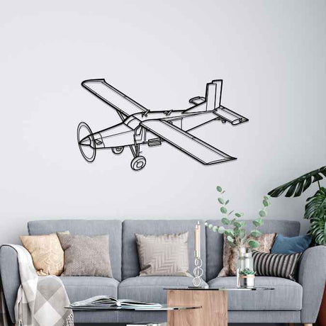 PC-6 Angle Silhouette Metal Wall Art