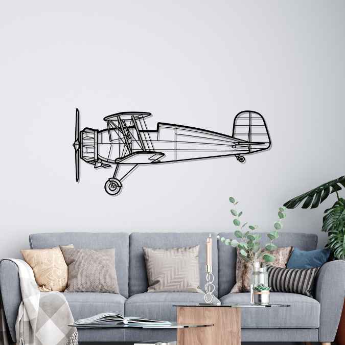 BU-133 Jungmeister Silhouette Metal Wall Art