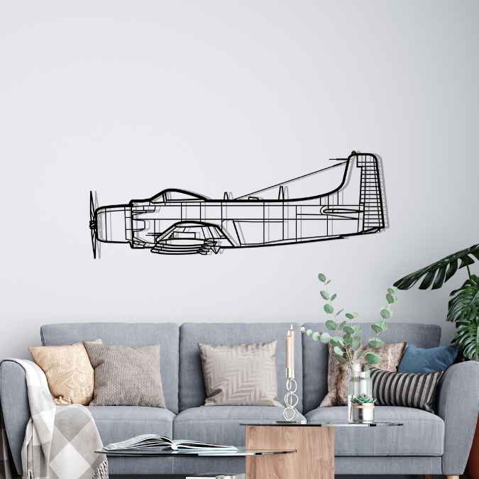 A-1H Skyraider Silhouette Metal Wall Art