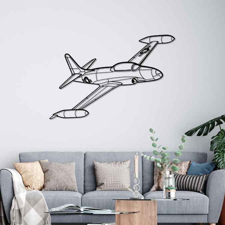 T-33 Shooting Star Angle Silhouette Metal Wall Art