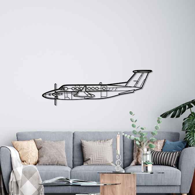 King Air B300 1999 Silhouette Metal Wall Art