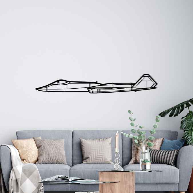 YF-23 Silhouette Metal Wall Art