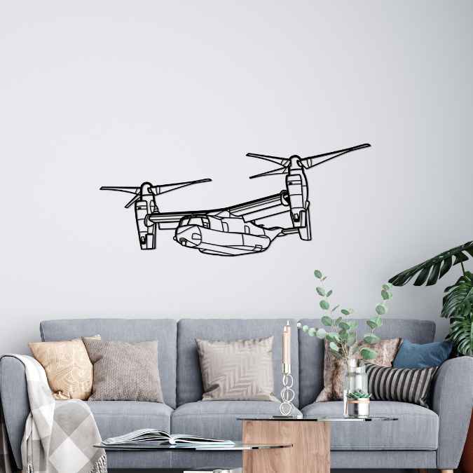 CV-22 Osprey Angle Silhouette Metal Wall Art