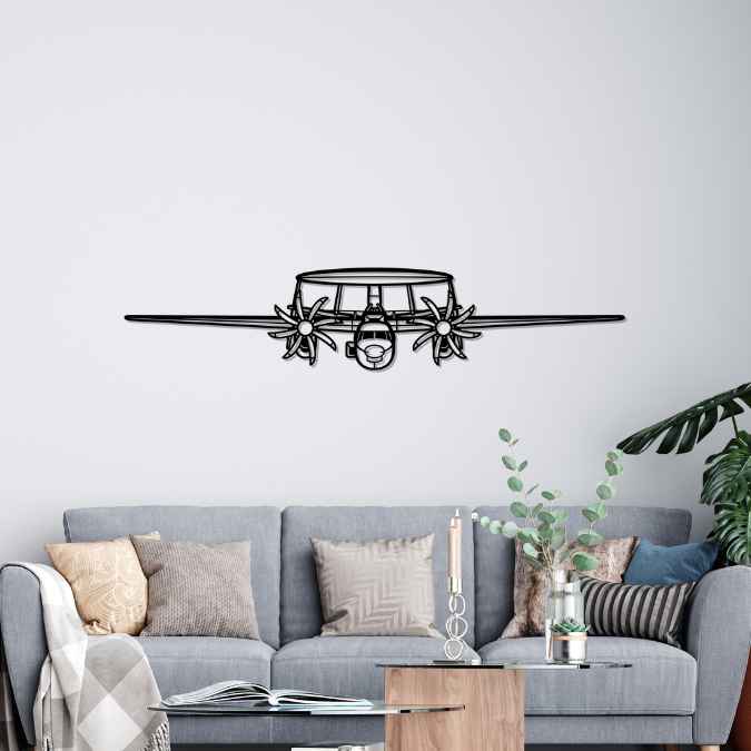 E-2 Hawkeye Front Silhouette Metal Wall Art