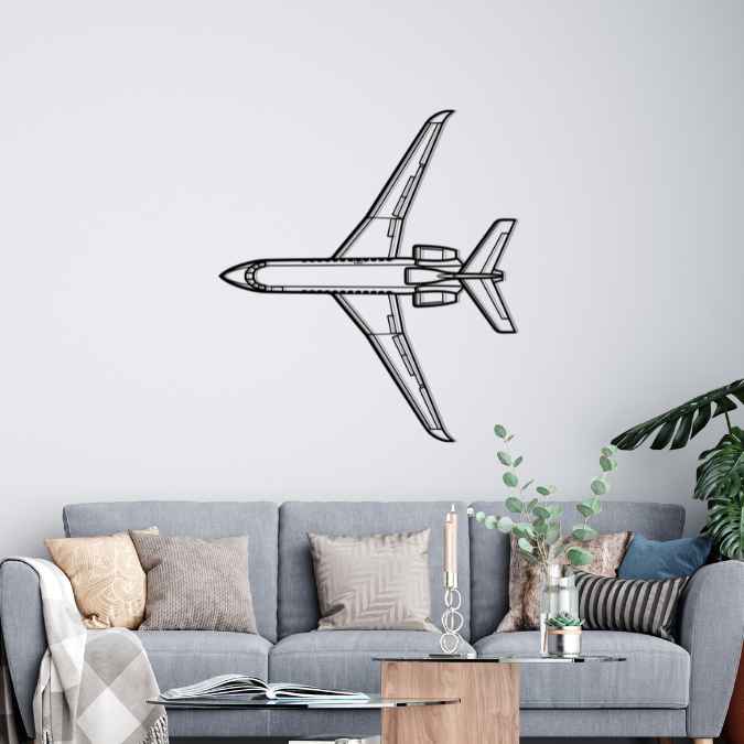 Falcon 900EX Top Silhouette Metal Wall Art