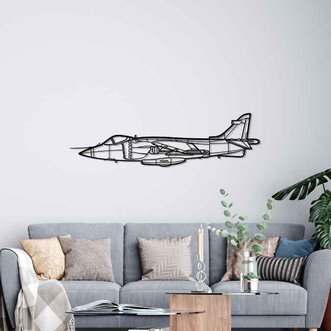 Sea Harrier FRS 1 1984 Silhouette Metal Wall Art