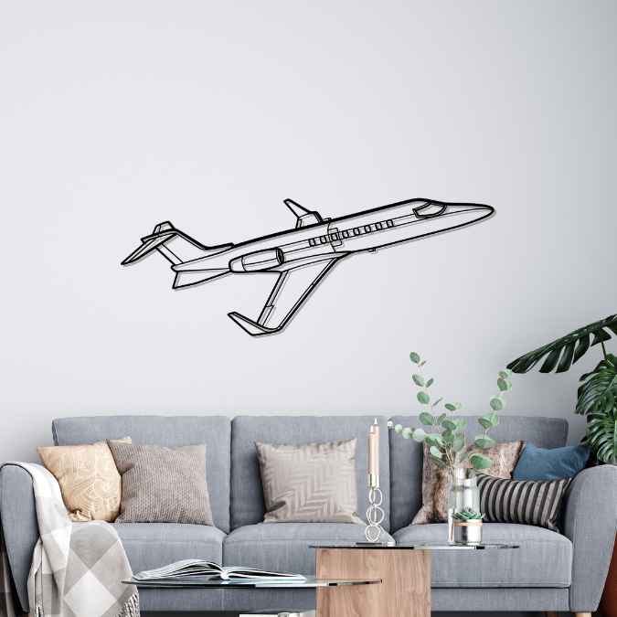 Learjet 40 Angle Silhouette Metal Wall Art