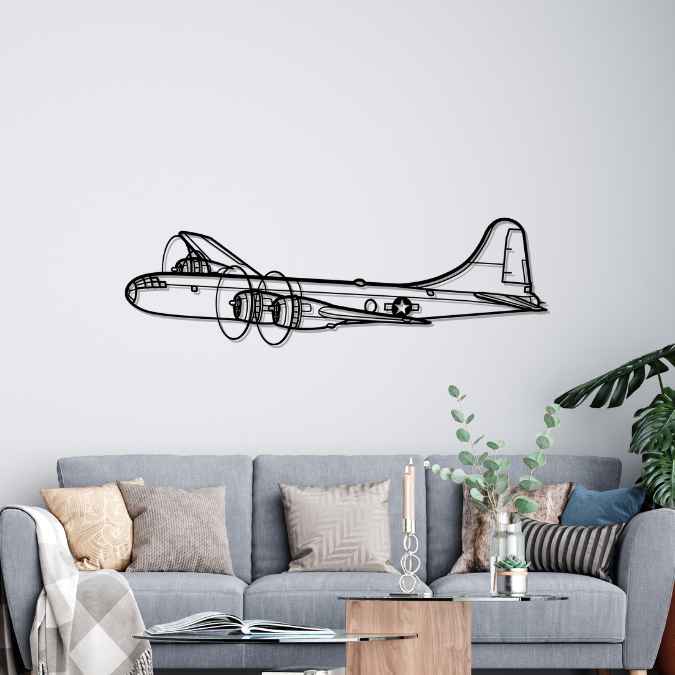 B-29 Superfortress 1944 Angle Silhouette Metal Wall Art