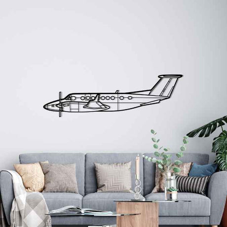 King Air 350 Silhouette Metal Wall Art