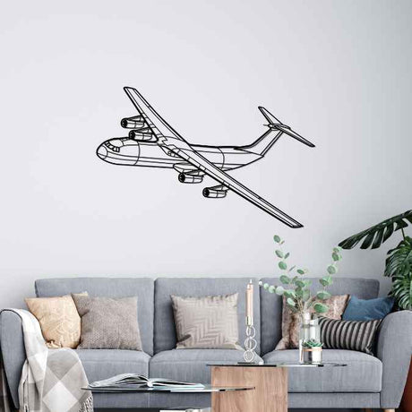 C-141B Starlifter Angle Silhouette Metal Wall Art