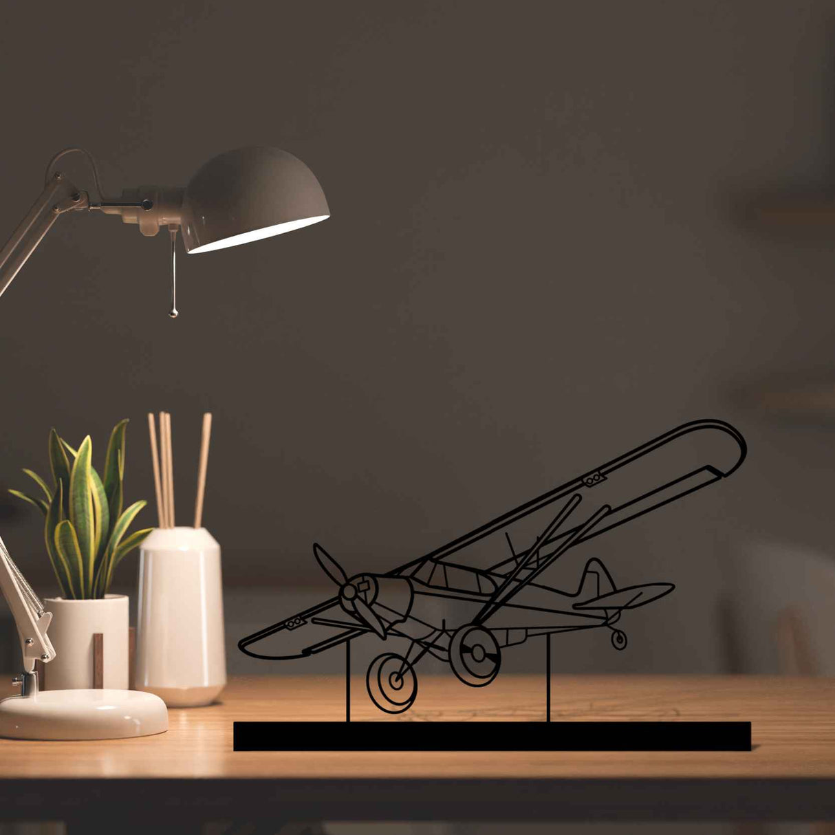 Super Cub Silhouette Metal Art Stand