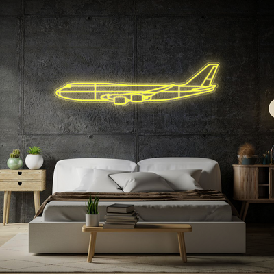 747-800 Neon Silhouette