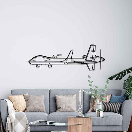 MQ-9B Reaper Silhouette Metal Wall Art