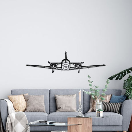 B55 Baron Front Silhouette Metal Wall Art