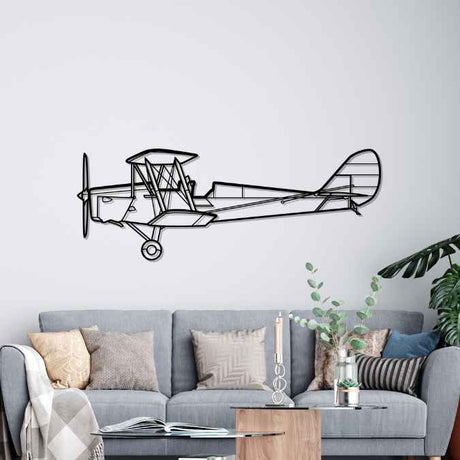 DH.82 Tiger Moth Silhouette Metal Wall Art