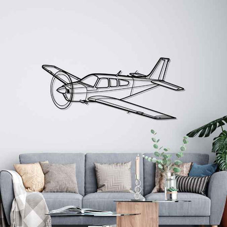 Bonanza F33C Angle Silhouette Metal Wall Art