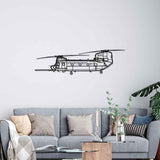 Chinook MH-47 Silhouette Metal Wall Art