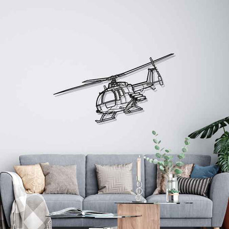 BO 105 PAH A1 Angle Silhouette Metal Wall Art