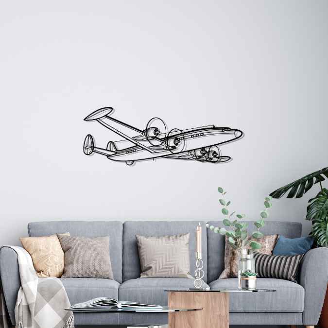 L-1049G Super Constellation Angle Silhouette Metal Wall Art