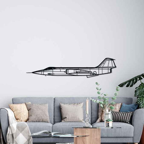 F-104G Starfighter Silhouette Metal Wall Art