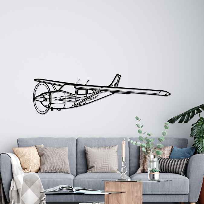 182 Skylane Angle Silhouette Metal Wall Art