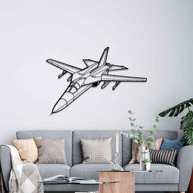 F-111A Angle Silhouette Metal Wall Art