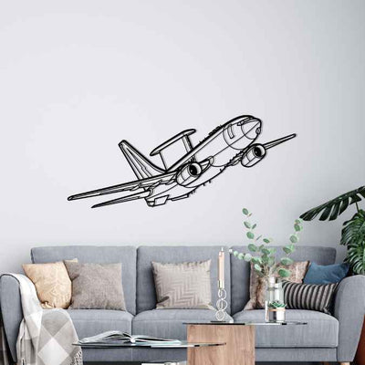 E-7A Wedgetail Angle Silhouette Metal Wall Art
