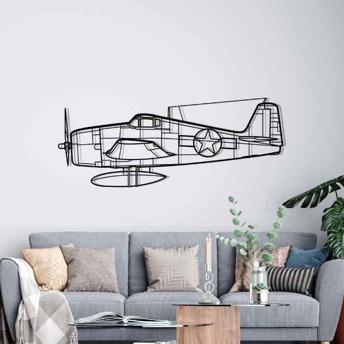 F6F-3 Hellcat Silhouette Metal Wall Art