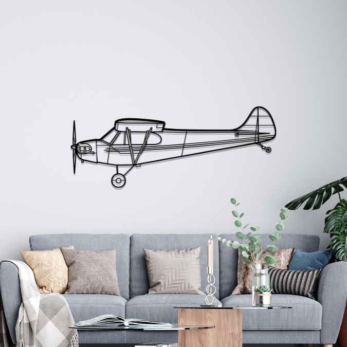 J-2 Cub Silhouette Metal Wall Art