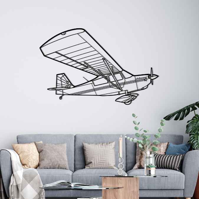 Citabria Angle Silhouette Metal Wall Art