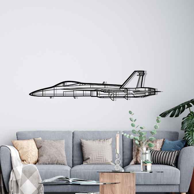 F/A18-A Hornet Silhouette Metal Wall Art
