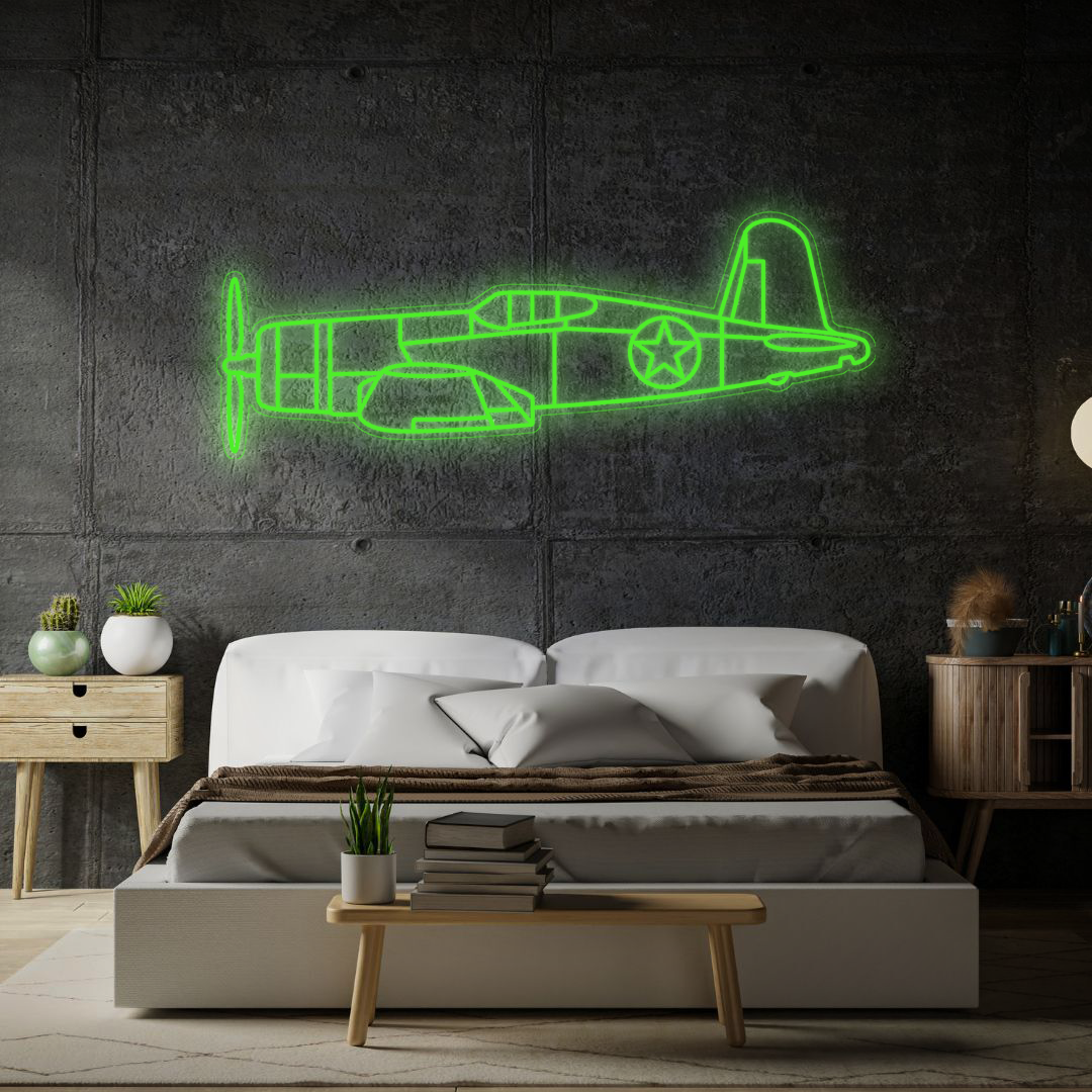 F4U Corsair Neon Silhouette