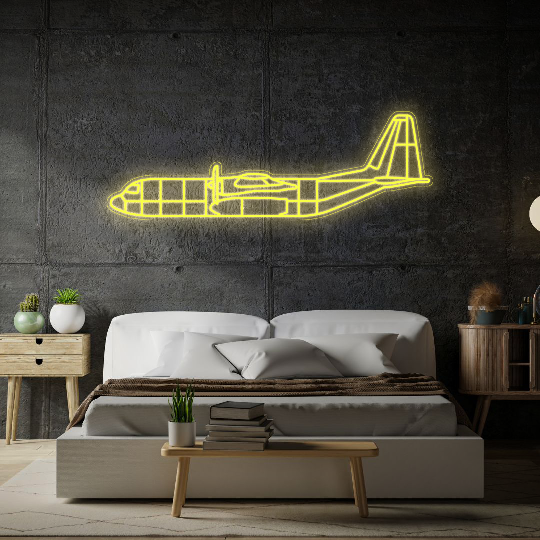 C-130 Neon Silhouette