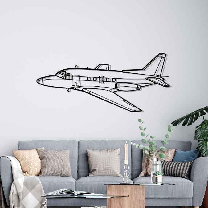 Sabreliner 75 Angle Silhouette Metal Wall Art