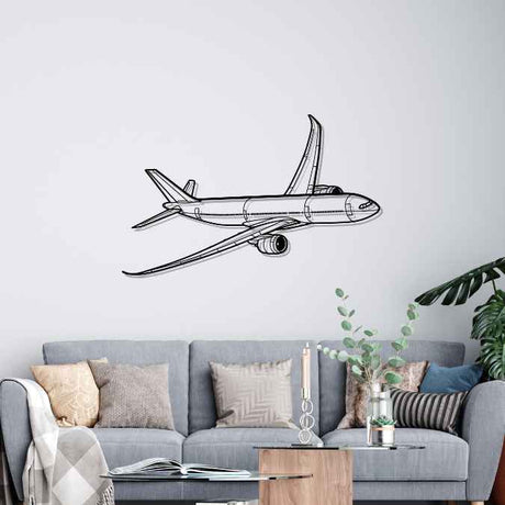 A330-900 neo Angle Silhouette Metal Wall Art