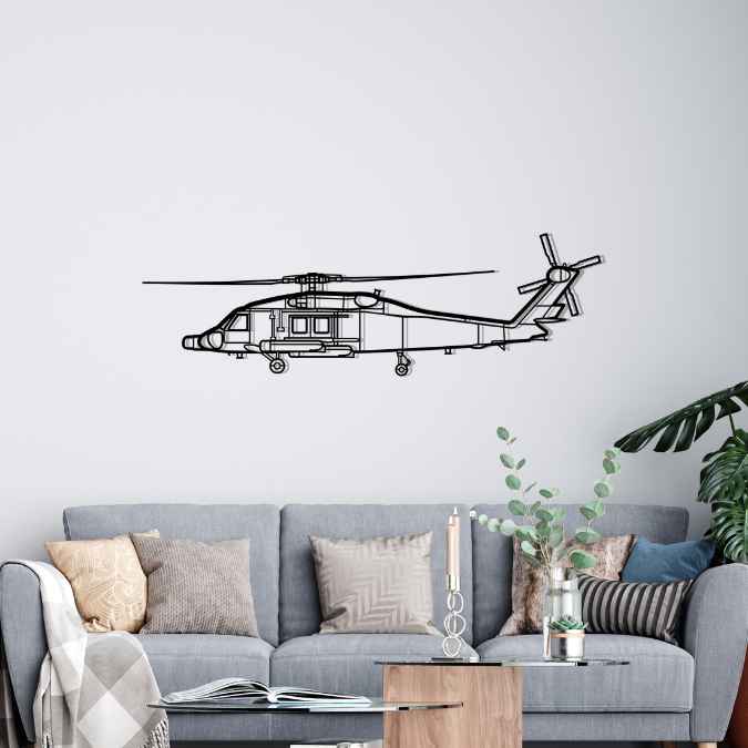 MH-60 Jayhawk Silhouette Metal Wall Art