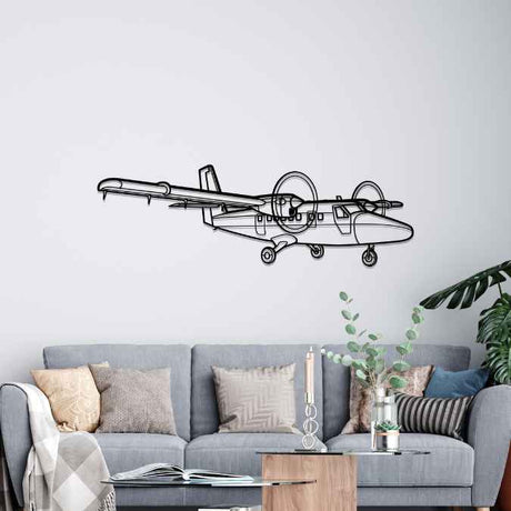 DHC-6 Twin Otter Angle Silhouette Metal Wall Art