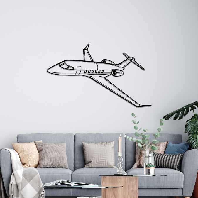Challenger 350 Angle Silhouette Metal Wall Art
