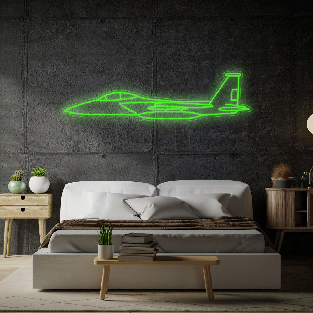 F-15 Strike Eagle Neon Silhouette – aircraftvibes