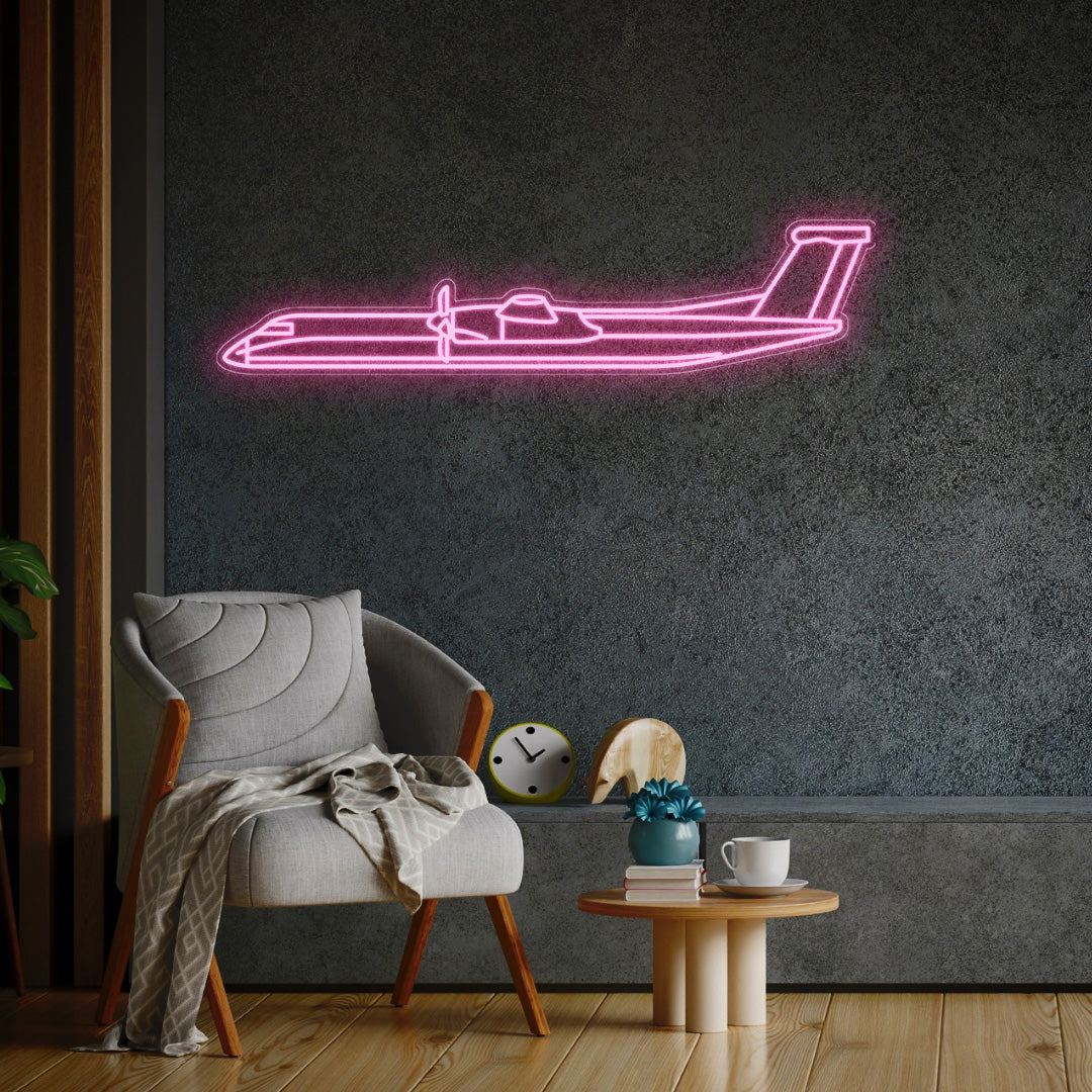 Dash 8 Q400 Neon Silhouette – aircraftvibes