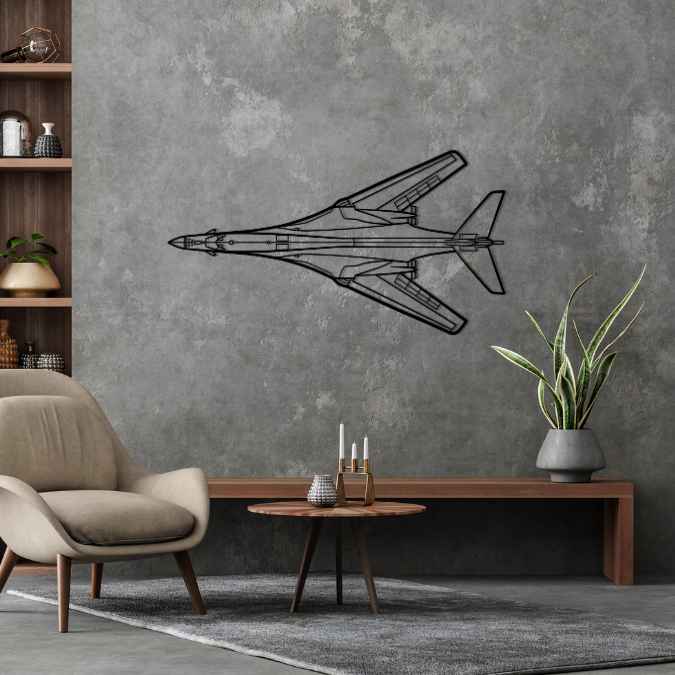 B-1B Lancer Top Silhouette Metal Wall Art