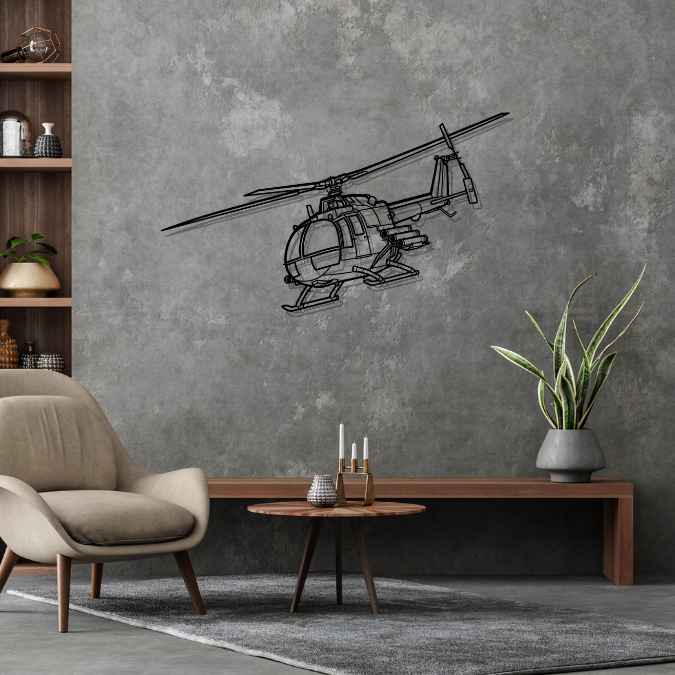 BO 105 PAH A1 Angle Silhouette Metal Wall Art