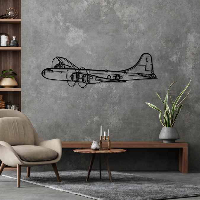 B-29 Superfortress 1944 Angle Silhouette Metal Wall Art